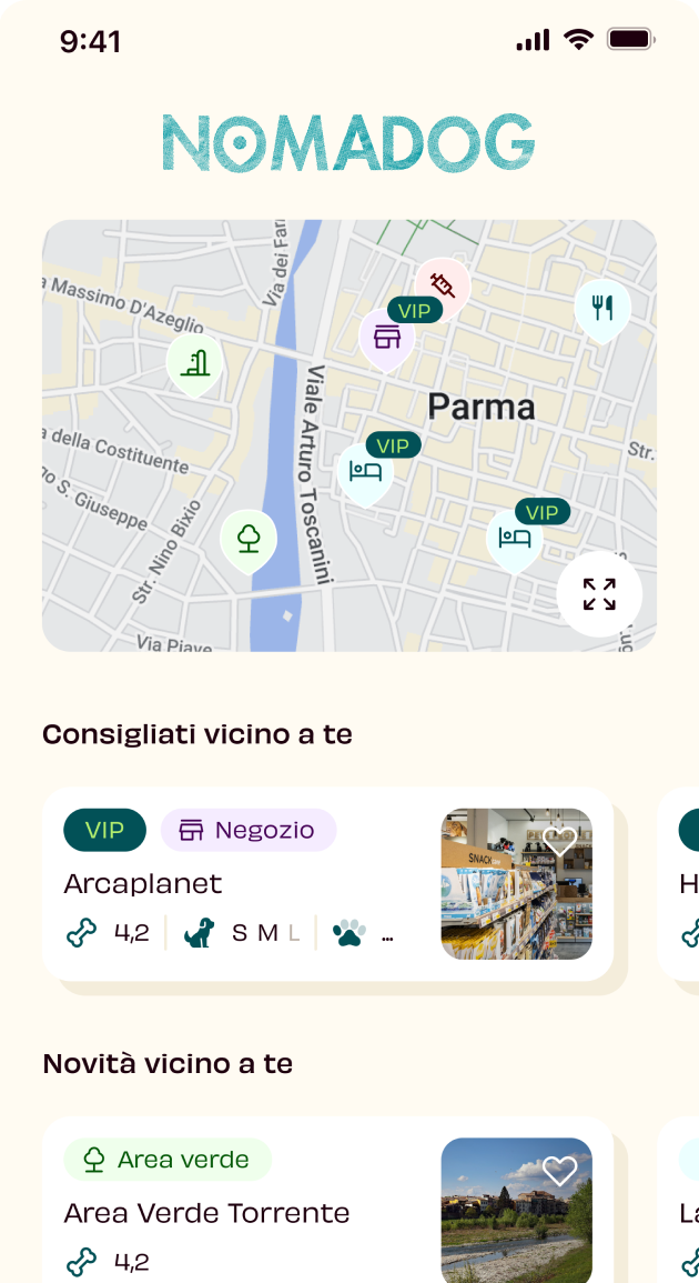 Schermata dell'app